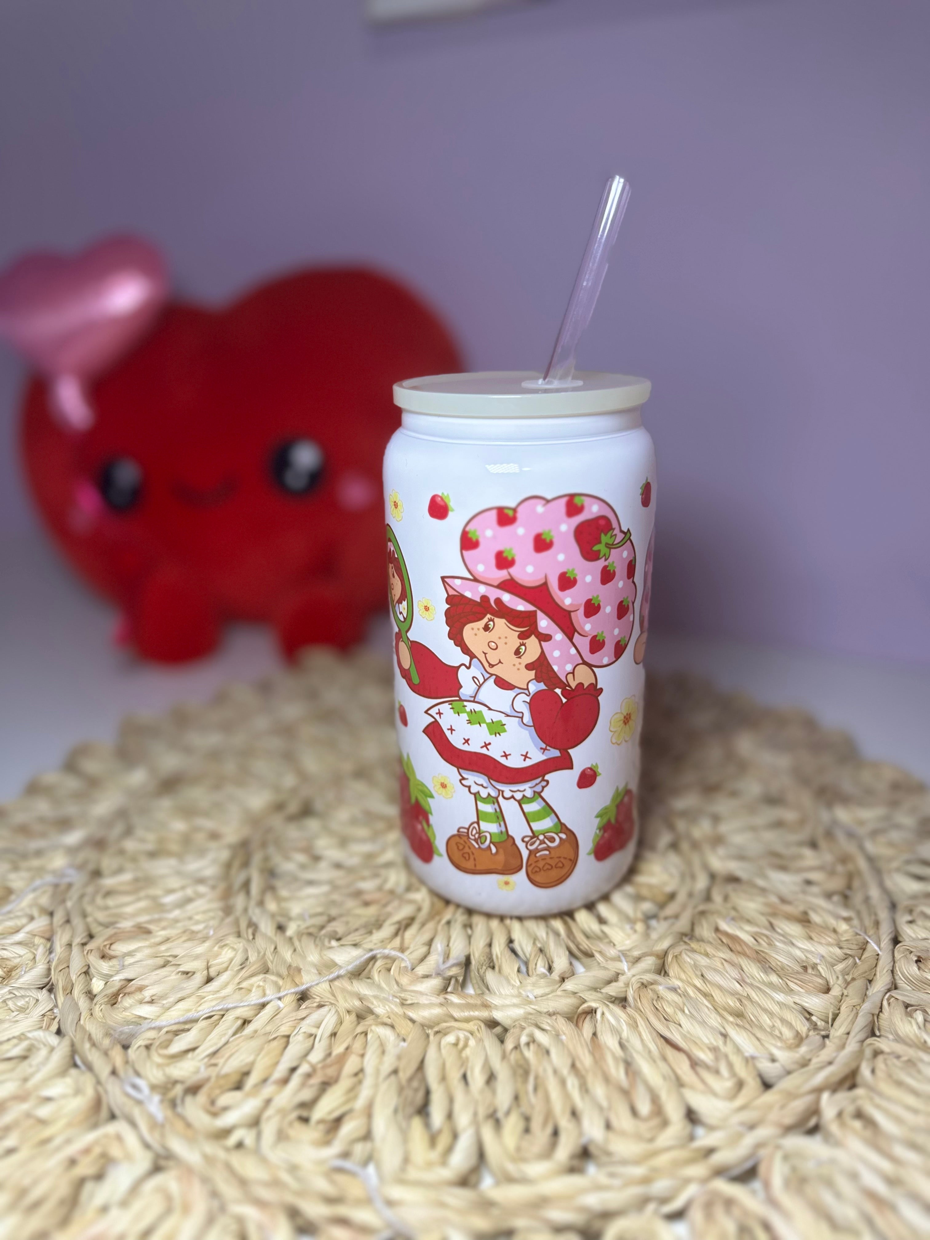 STRAWBERRY SHORT CAKE GLASS BEER CUP 16oz